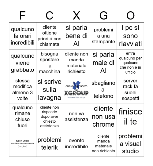 Settimana 4 di Agosto, incredibile come la programmazione sia stata risolta da Davide e Filippo Bingo Card