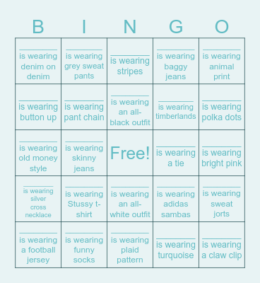 LAST FIRST FRIDAY FREE DRESS BINGO Card