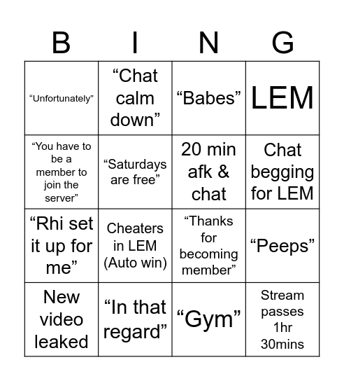 CMJ BINGO Card