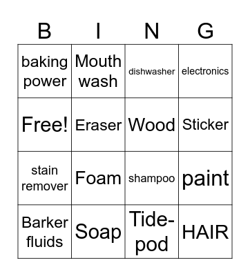 FORBIDDEN SNACKS Bingo Card