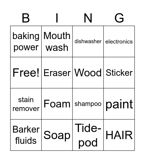 FORBIDDEN SNACKS Bingo Card