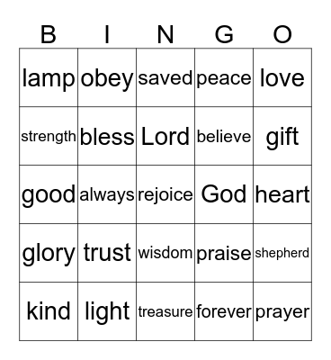 God loves us ! Bingo Card