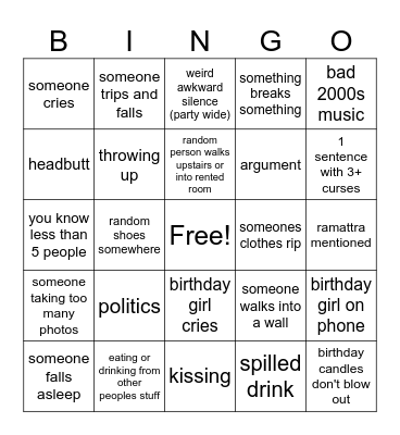 bc sweet 16 Bingo Card