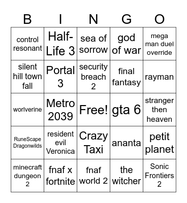 gamescom 2026 Bingo Card
