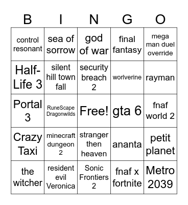 gamescom 2026 Bingo Card