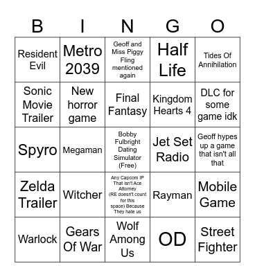 BET ON NOTHING Bingo Card