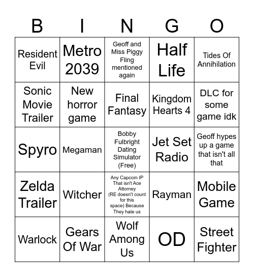 BET ON NOTHING Bingo Card