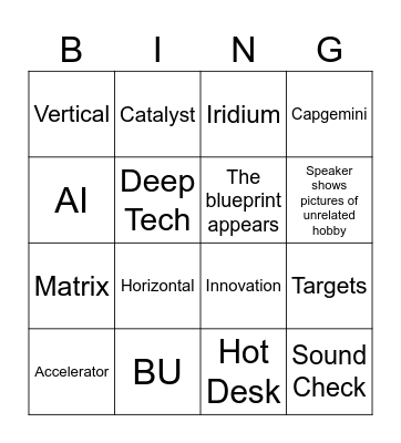 All Hands Bingo Card