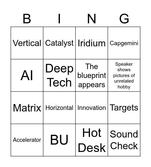 All Hands Bingo Card