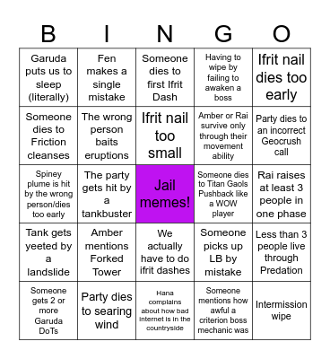 UWU Prog Bingo Card