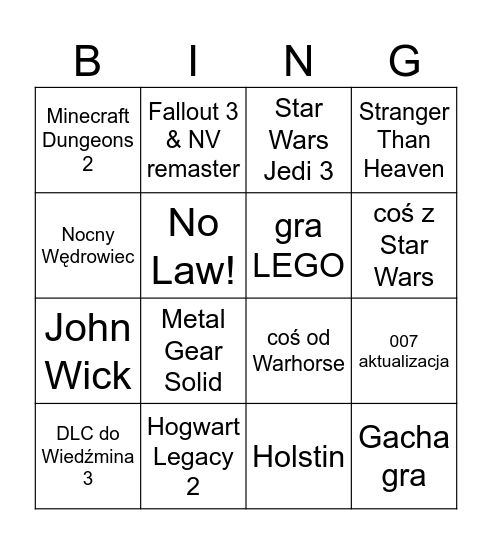 gamescom 2026 Bingo Card