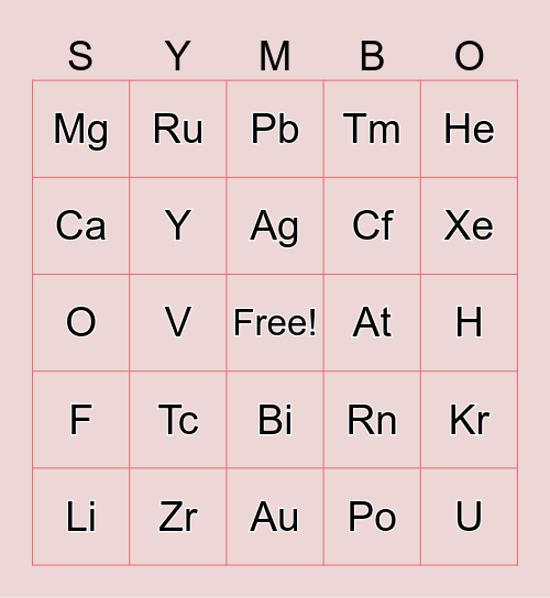 Symbo Card Bingo Card