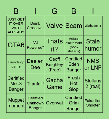 Goingo Boardio Bingo Card