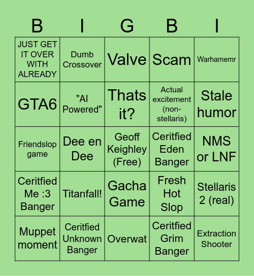 Goingo Boardio Bingo Card