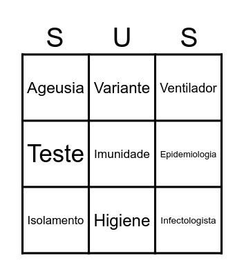 Bingo da Sáude Bingo Card