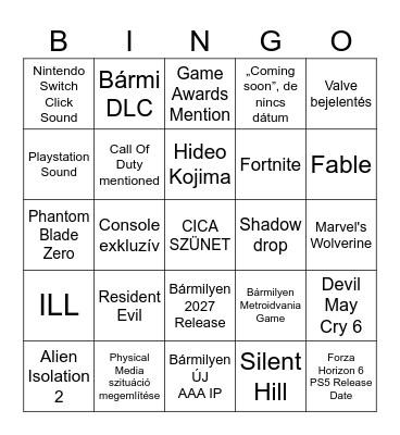 Cucu Gamescom 2026 Bingo Card