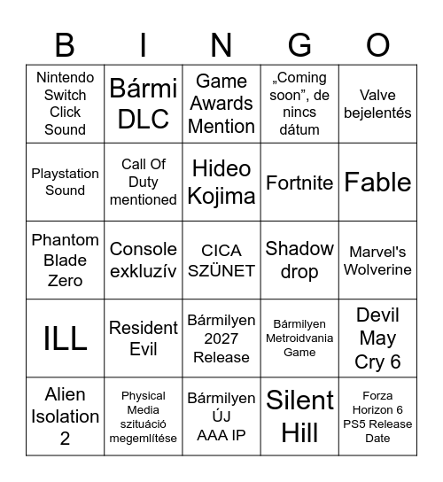 Cucu Gamescom 2026 Bingo Card