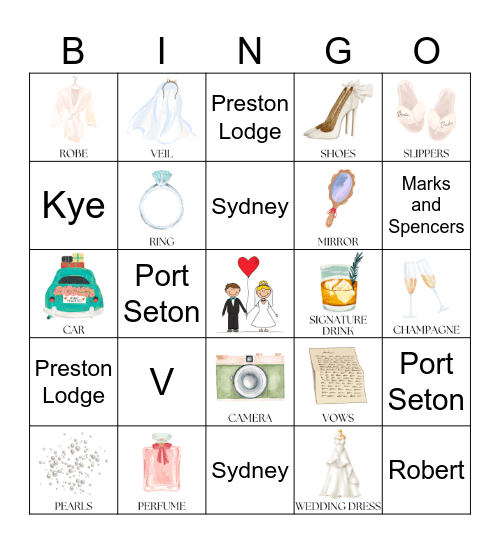 Wedding Bingo Card