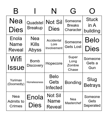 CRYPT SMP Bingo Card