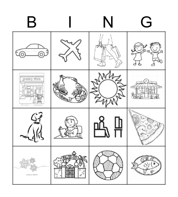 English Words Bingo Card