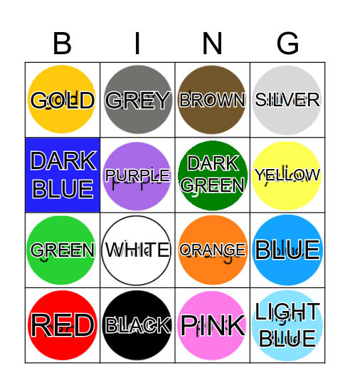 Colour Bingo Card