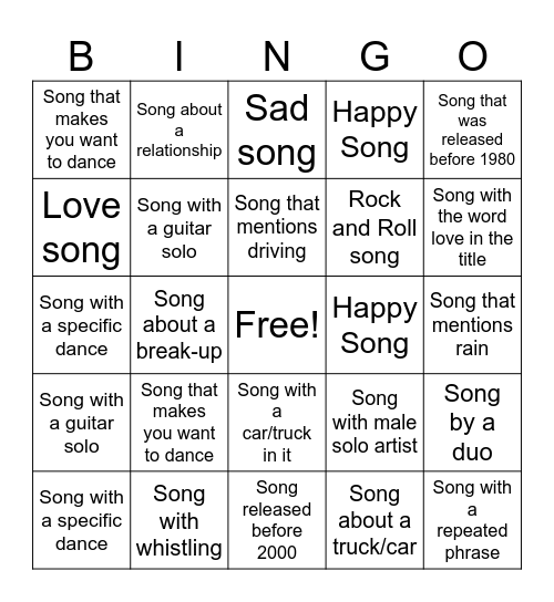 Treatment Celebration Day Bingo Card