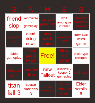 Gamescom Bingo Card