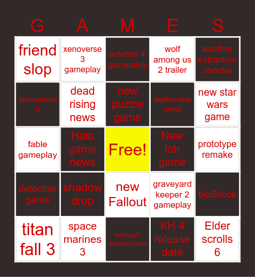 Gamescom Bingo Card