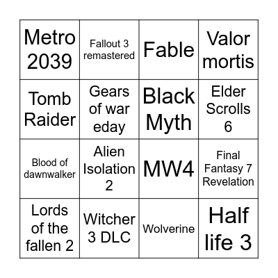 Gamescom 2026 Bingo Card