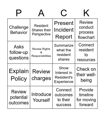 Hearing Officer Bingo Card