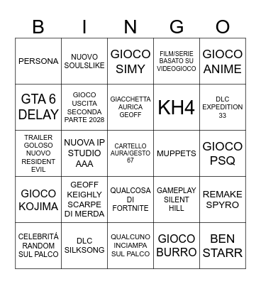 GAMESCOM 2026 GEOFF Bingo Card