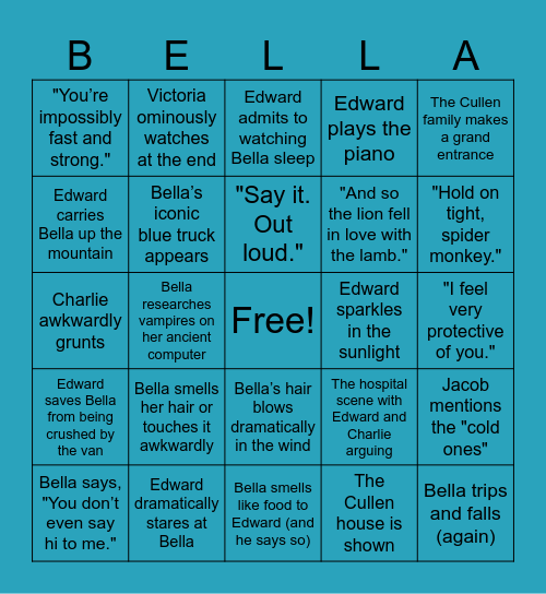 TWILIGHT Bingo Card