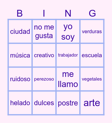 Unit 1 Target 3 Bingo Card