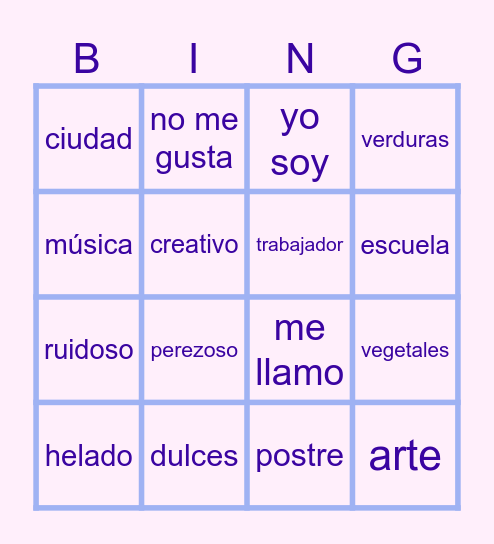 Unit 1 Target 3 Bingo Card