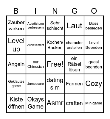 Steam Bingo Card