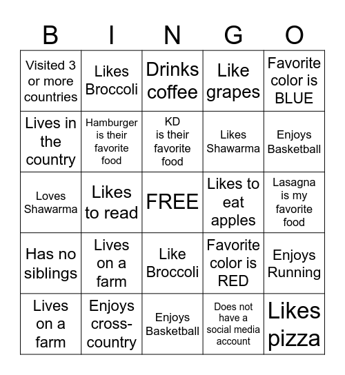 BACK TO SCHOOL BINGO Card