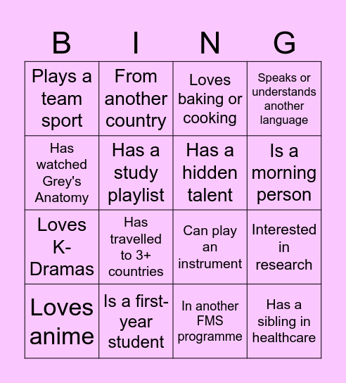 Friendship Bingo: FIND YOUR PEOPLE! Bingo Card