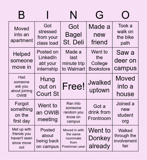 Back in Athens Bingo! Bingo Card