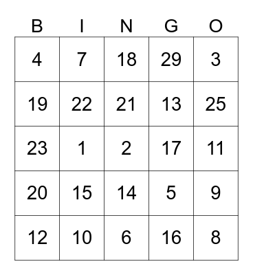 Bingo Card