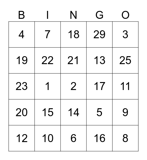 Bingo Card