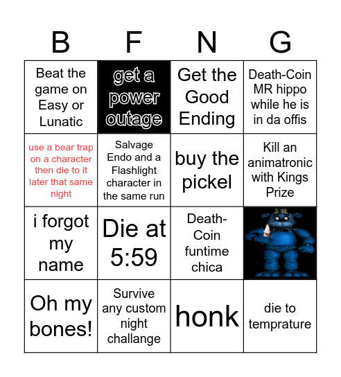 Bing goon Bingo Card