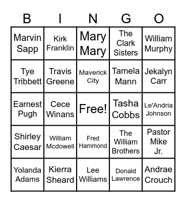 Christian Bingo Card