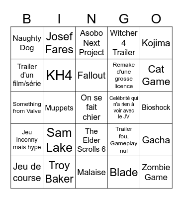 Opening Night Live 2026 Bingo Card