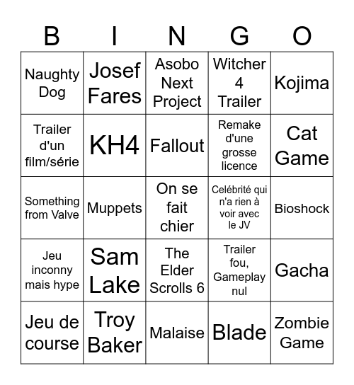 Opening Night Live 2026 Bingo Card