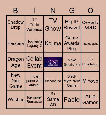 Gamescom Opening Night Live Bingo Card
