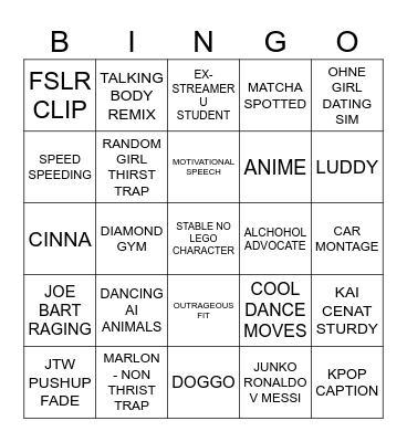 GOATED Bingo Card