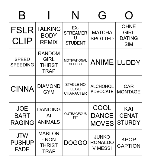 GOATED Bingo Card