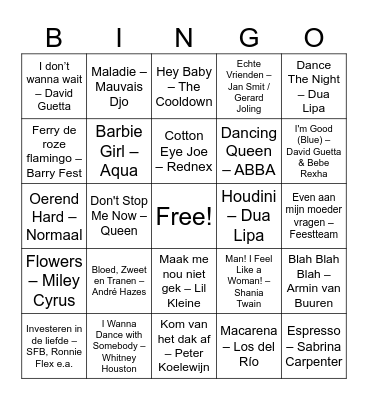 Swingo Vriendenweekend 2026 Bingo Card