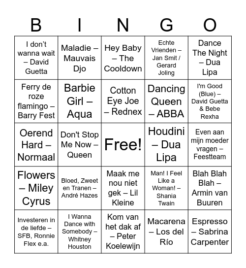 Swingo Vriendenweekend 2026 Bingo Card