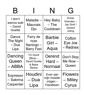 Swingo Vriendenweekend 2026 Bingo Card